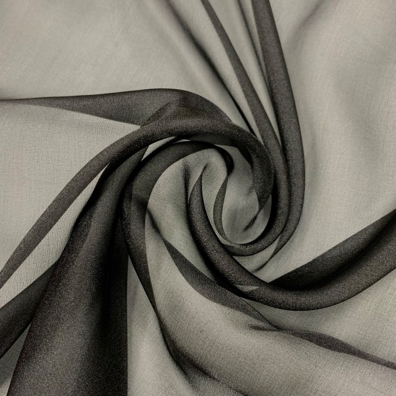 Crystal Organza Fabric Black