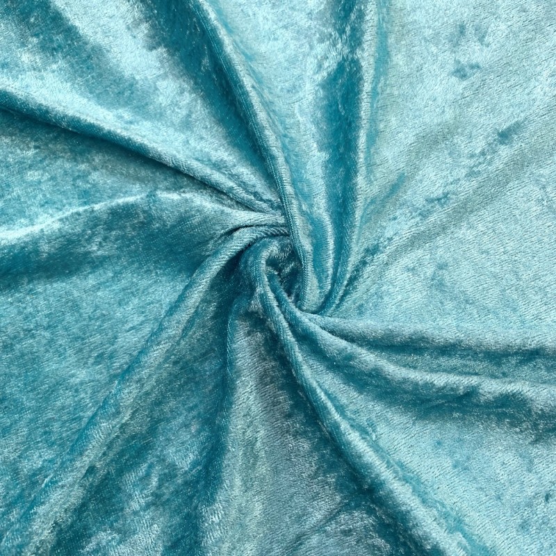 Crushed Velvet Fabric Turquoise