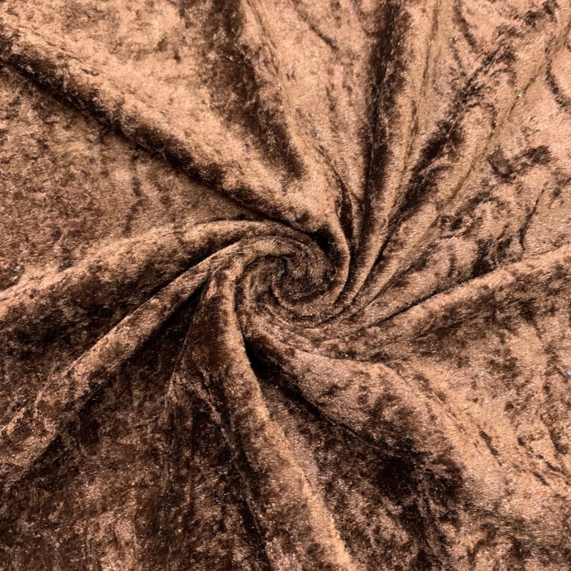 Crushed Velvet Fabric Brown