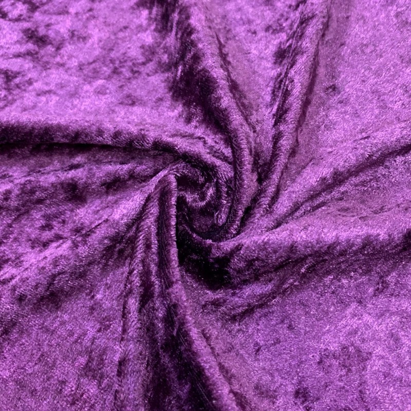 Crushed Velvet Fabric Purple