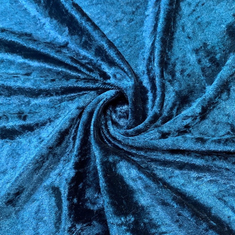 Crushed Velvet Fabric Teal