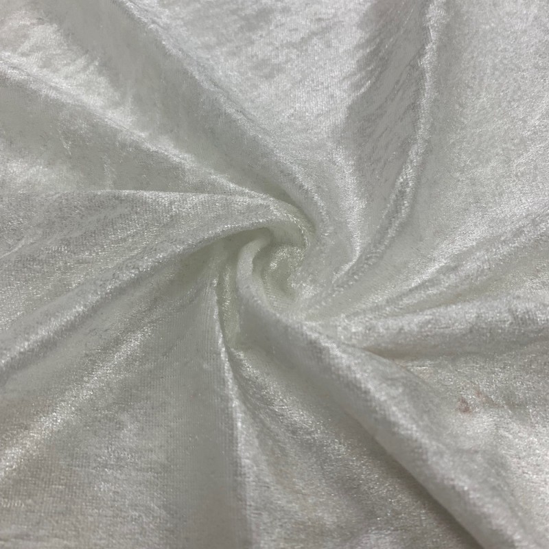 Crushed Velvet Fabric Ivory