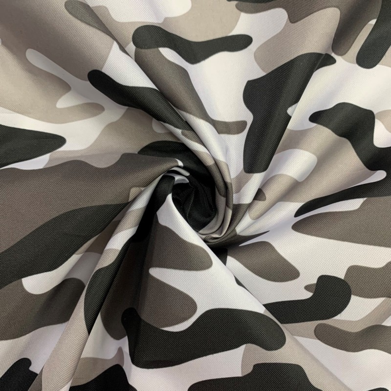 4oz WATERPROOF FABRIC PU Camouflage print Grey Black