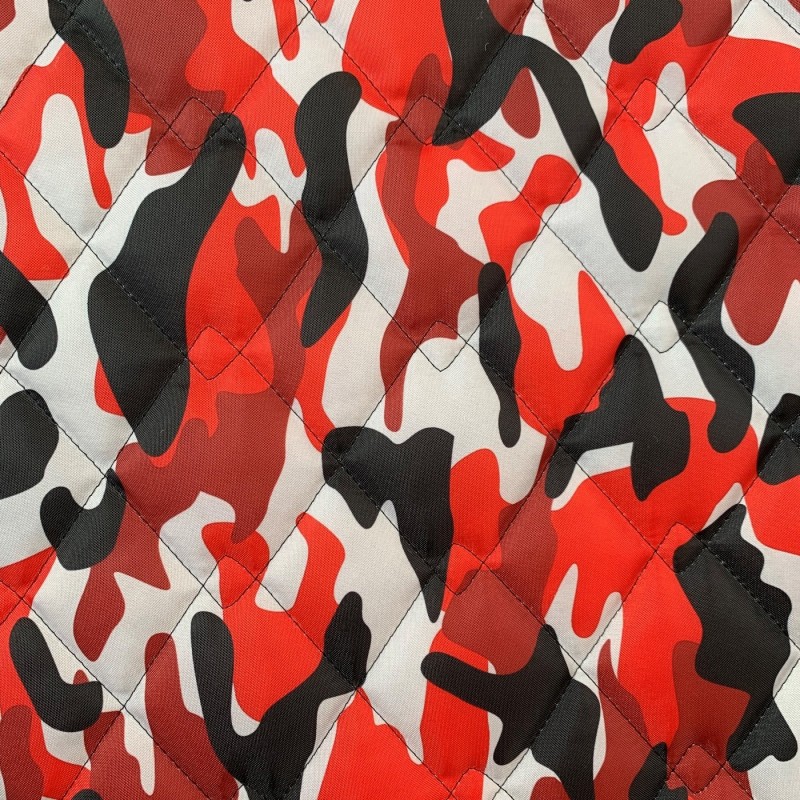 7oz WATERPROOF FABRIC PU Camouflage print Red