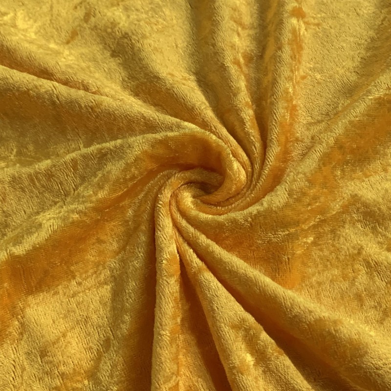 FIRE RETARDANT CRUSHED VELVET FABRIC Premium Soft Curtains Material Dress 150CM Sunflower