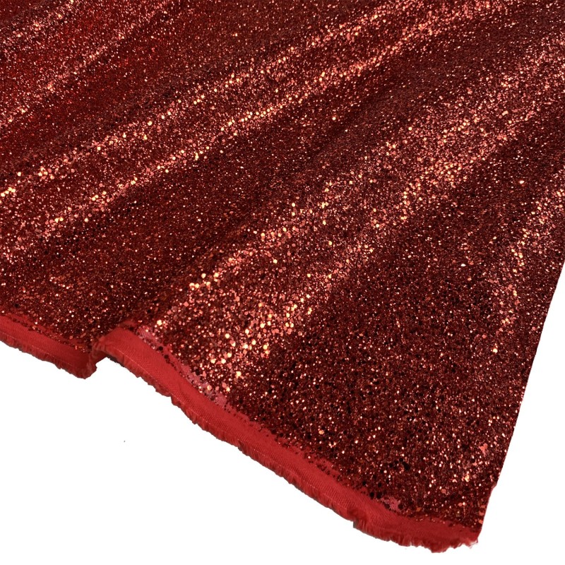 Glitter Fabric Jazz Large Flakes Red