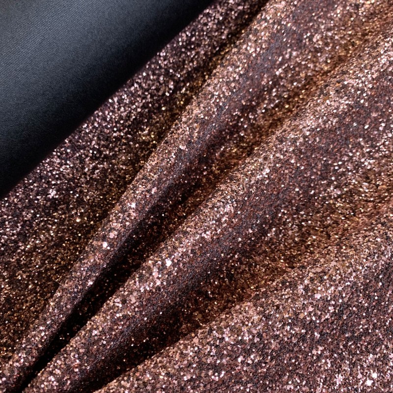 Glitter Fabric Jazz Large Flakes Brown