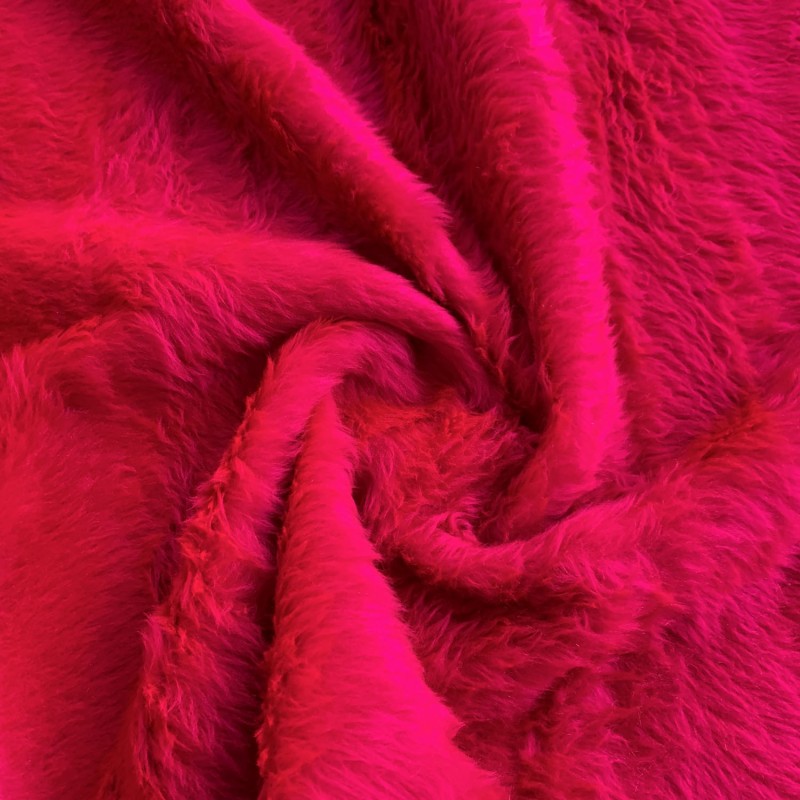 14mm Pile Fur Fabric Magenta