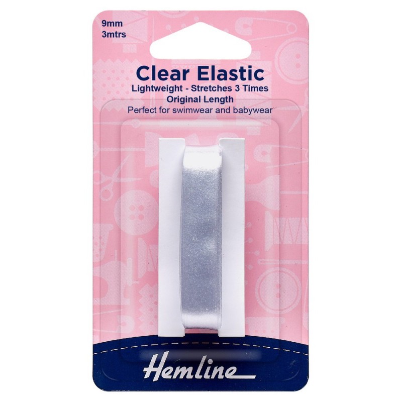 Lightweight Clear Elastic 9mm Clear 3 mtrs