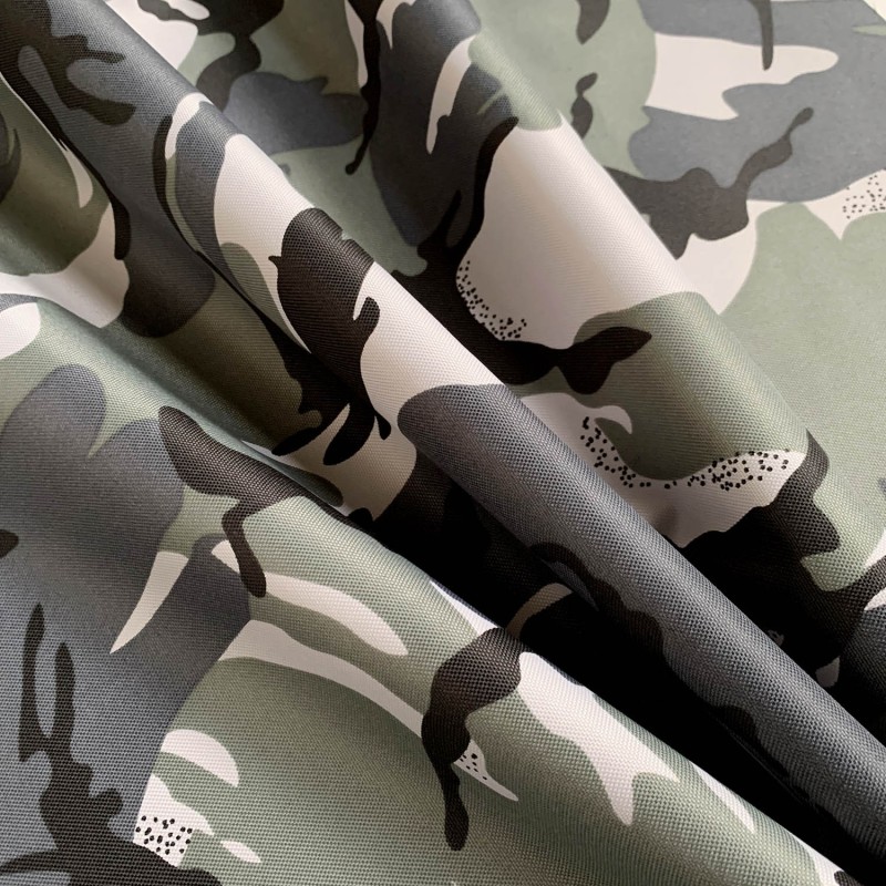 7oz WATERPROOF FABRIC PU Camouflage print Urban Grey