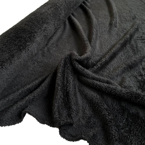 Double Sided Coral Cuddle Fleece Fabric Black