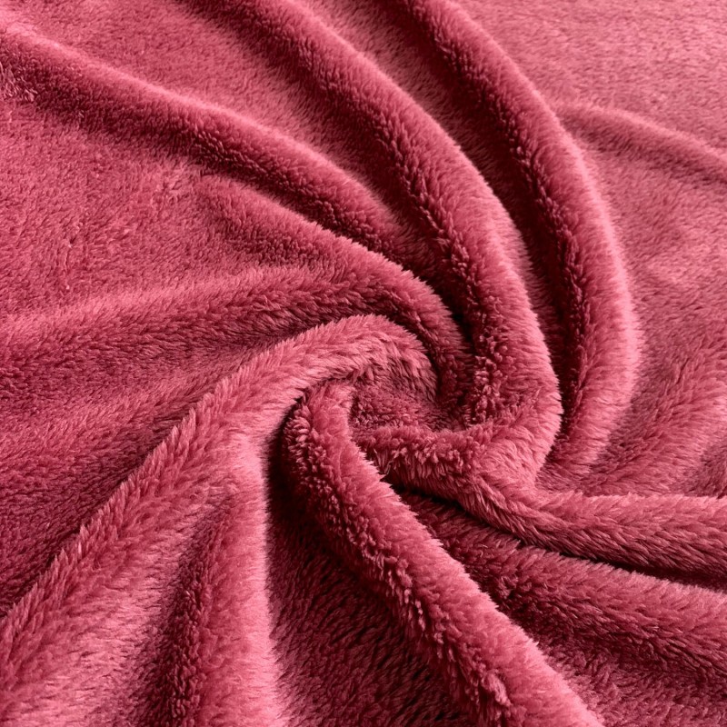 Double Sided Coral Cuddle Fleece Fabric Fuchsia