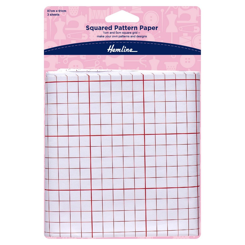 Squared Pattern Tracing Paper 87 x 61cm 3 sheets - EU Fabrics