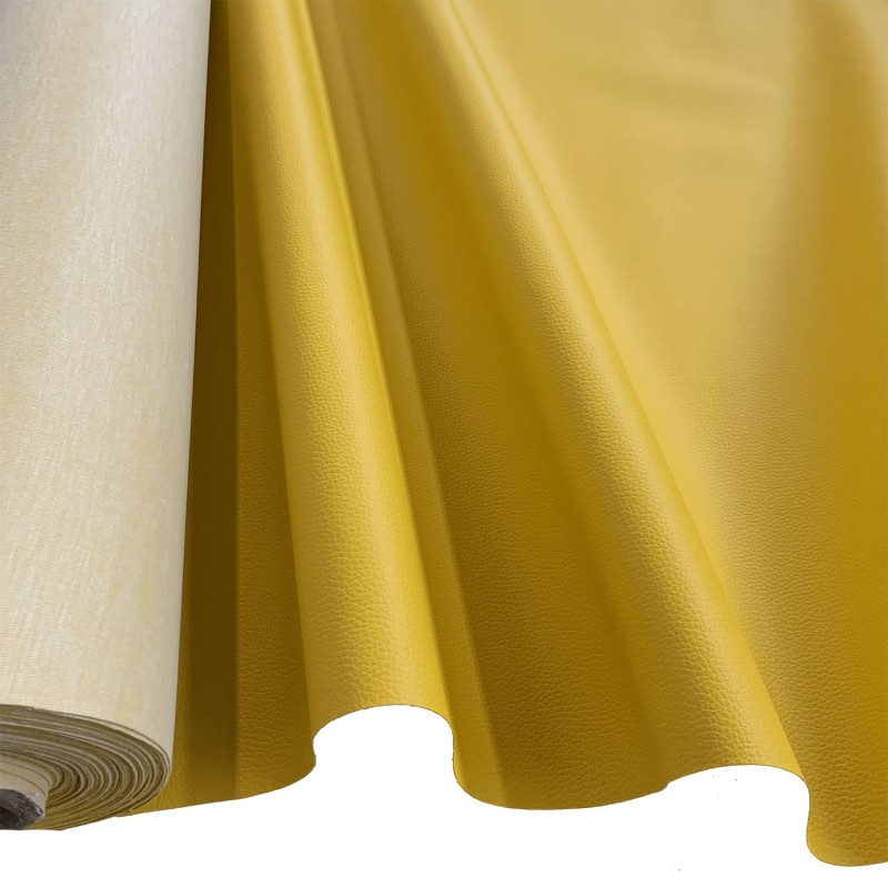 London Leatherette Fabric Textured Lemon