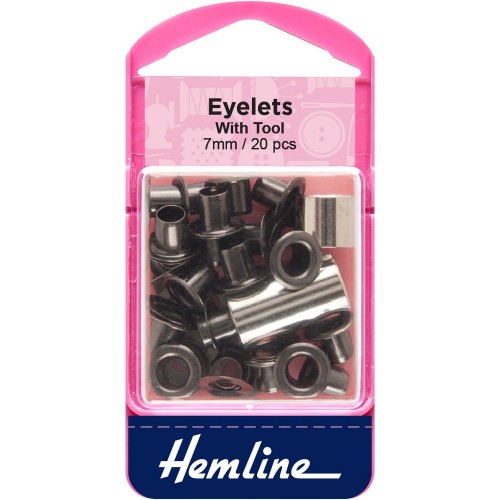 Eyelets With Tool 7mm Black 20 pcs