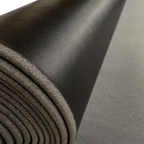 4MM Foam Backed Leatherette Fabric Black