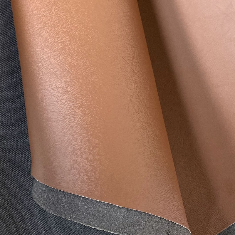 4MM Foam Backed Leatherette Fabric Chestnut