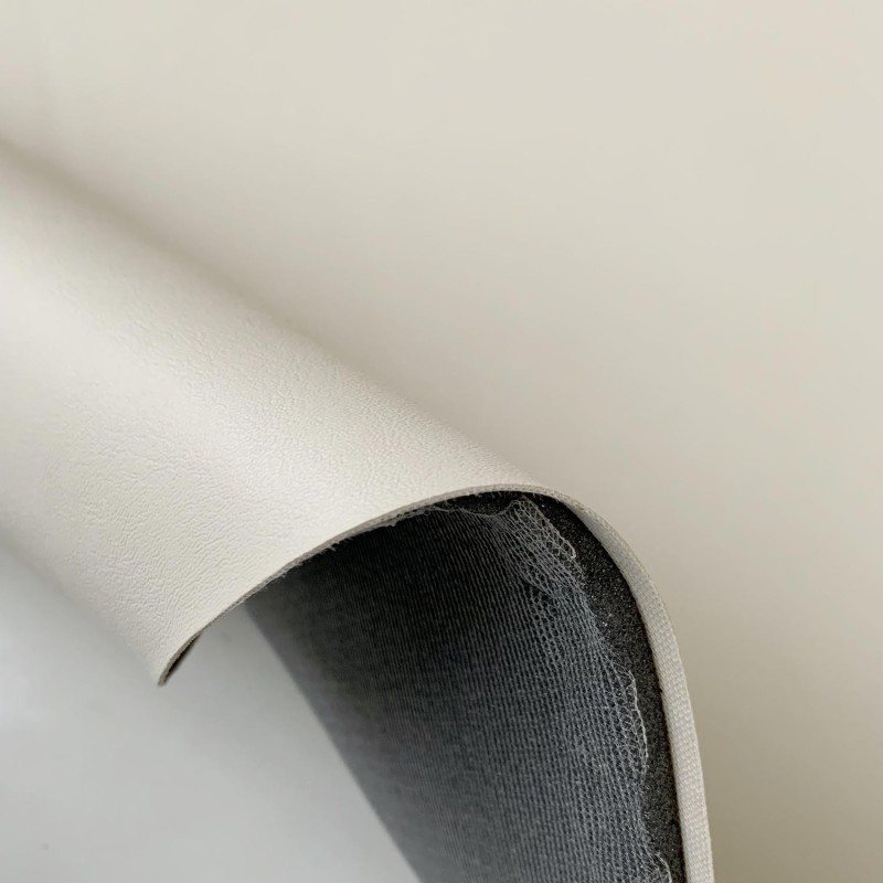 4MM Foam Backed Leatherette Fabric Ivory