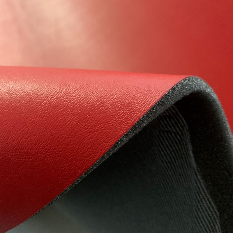 4MM Foam Backed Leatherette Fabric Red