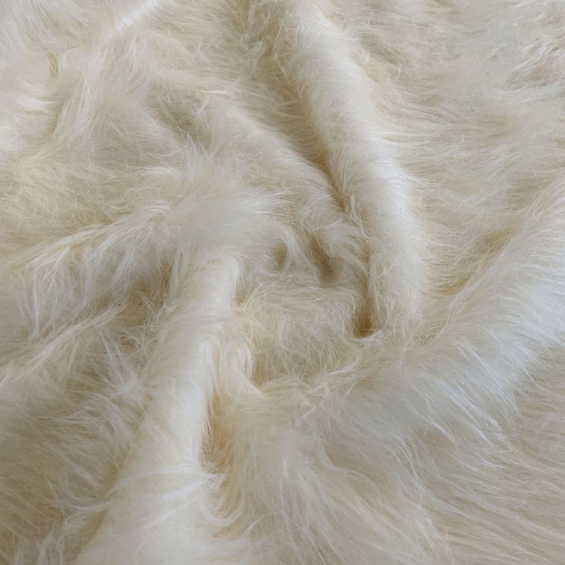 Long Pile Faux Fur Fabric Magnolia 