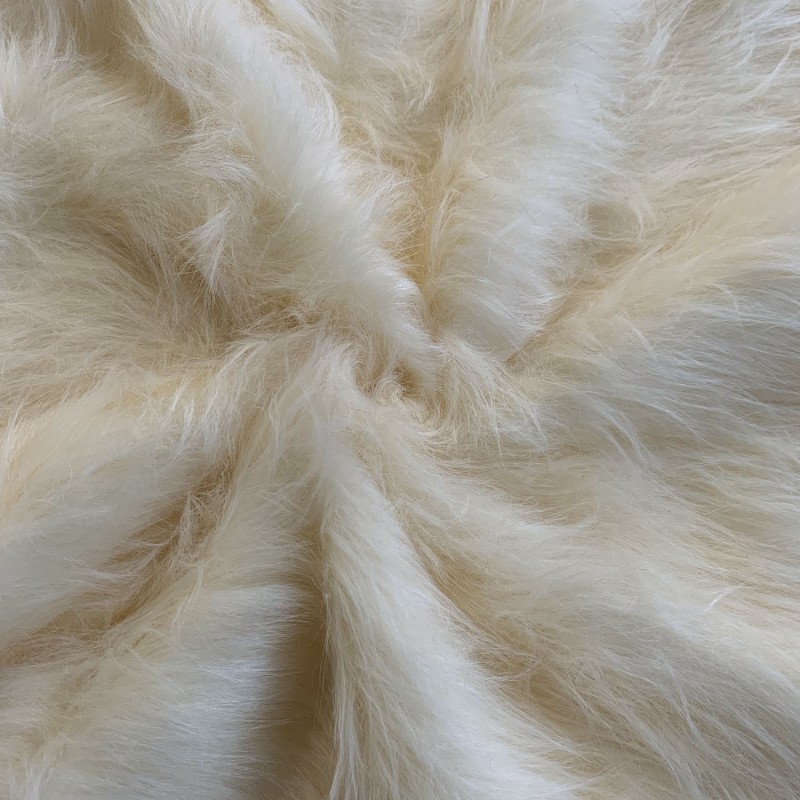 Long Pile Faux Fur Fabric Magnolia 