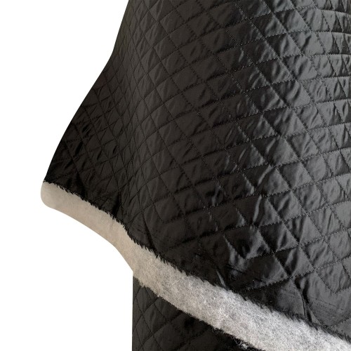 Quilted Polyester Satin diamond design Black