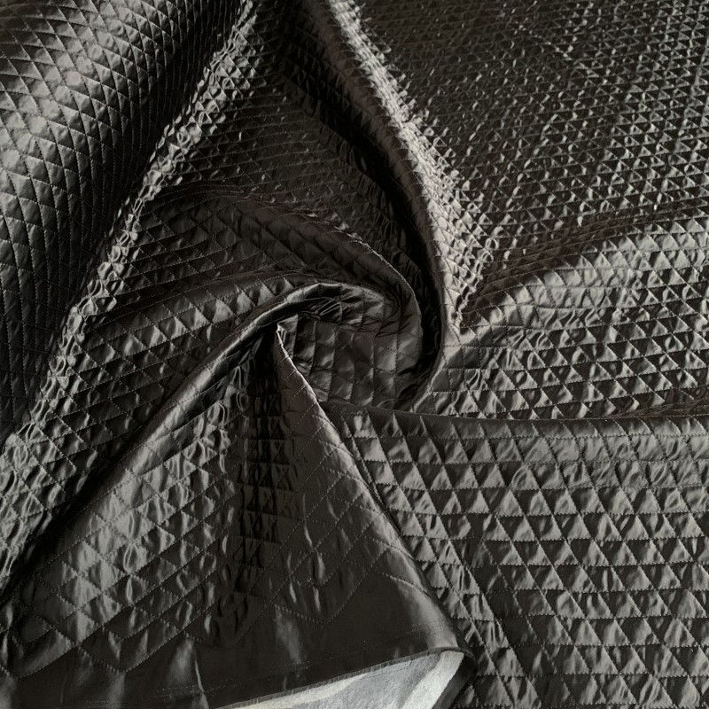 Quilted Polyester Satin diamond design Black