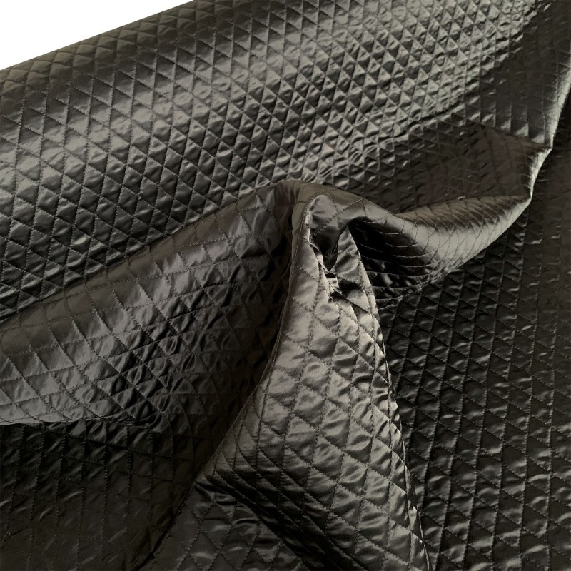 Quilted Polyester Satin diamond design Black