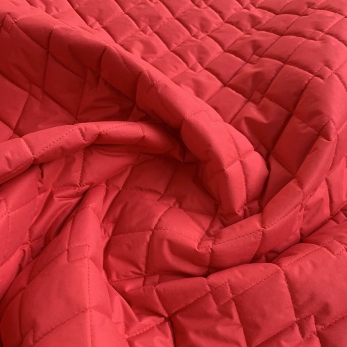 Quilted Fabric Breathable Micro Fibre Red