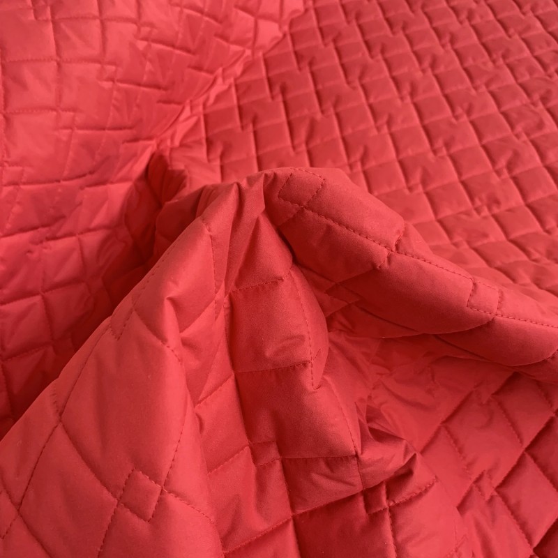 Quilted Fabric Breathable Micro Fibre Red