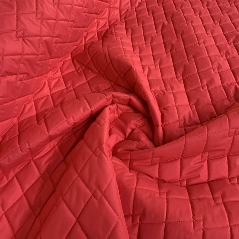 Quilted Fabric Breathable Micro Fibre Red