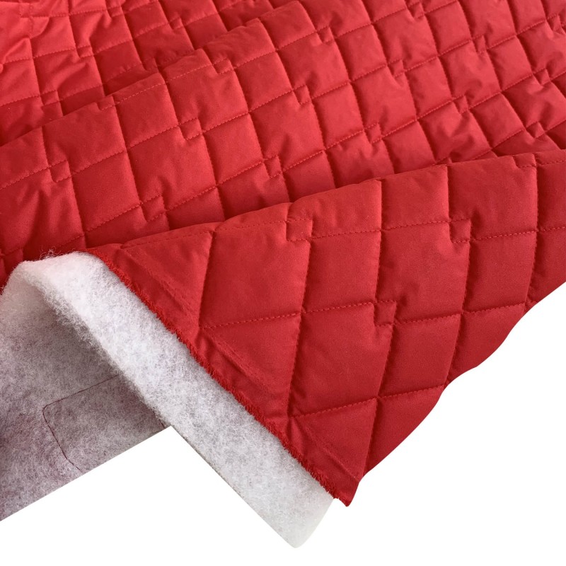 Quilted Fabric Breathable Micro Fibre Red