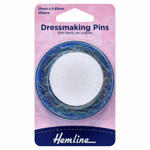 Dressmaker's Pins & Foam Pincushion: 25mm: 350 Pieces