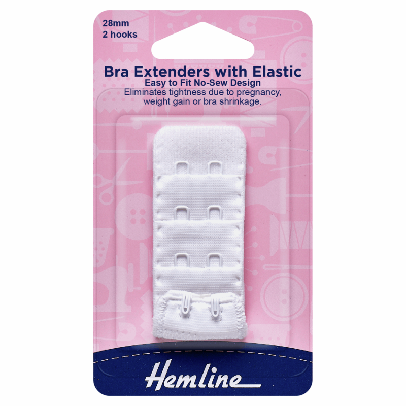 Bra Extenders White 2 Hook 28mm