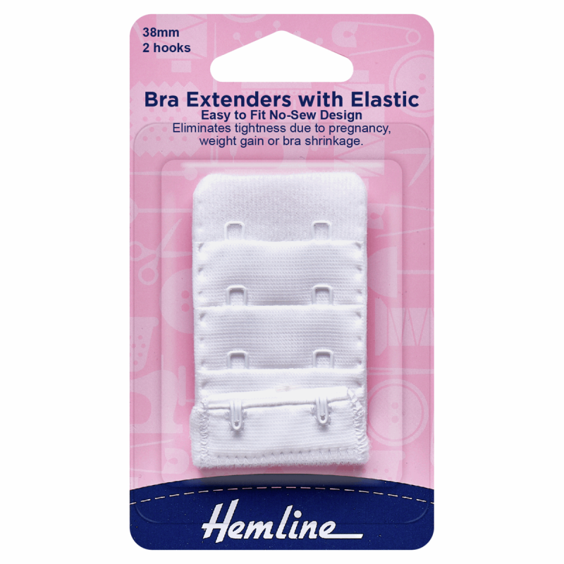 Bra Extenders White 2 hooks 38mm