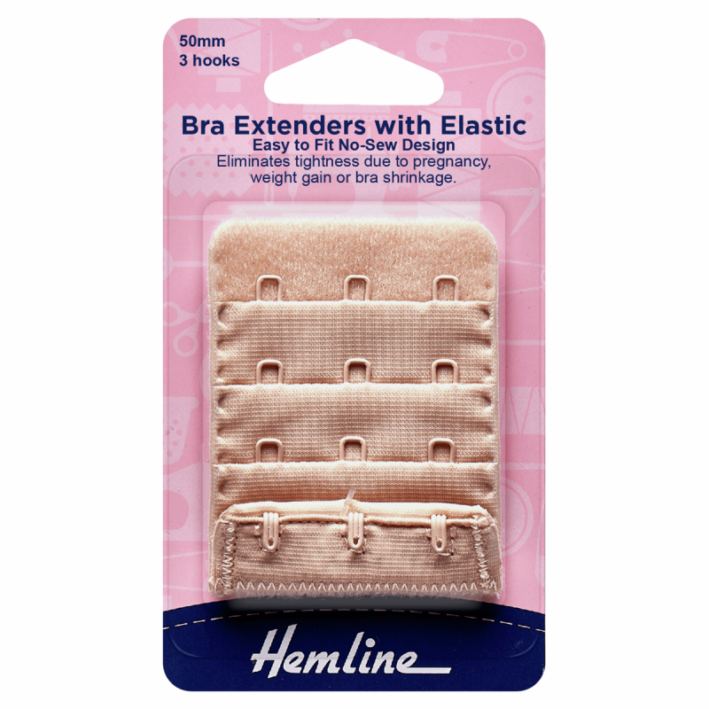 Bra Extenders Nude  3 hooks 50mm