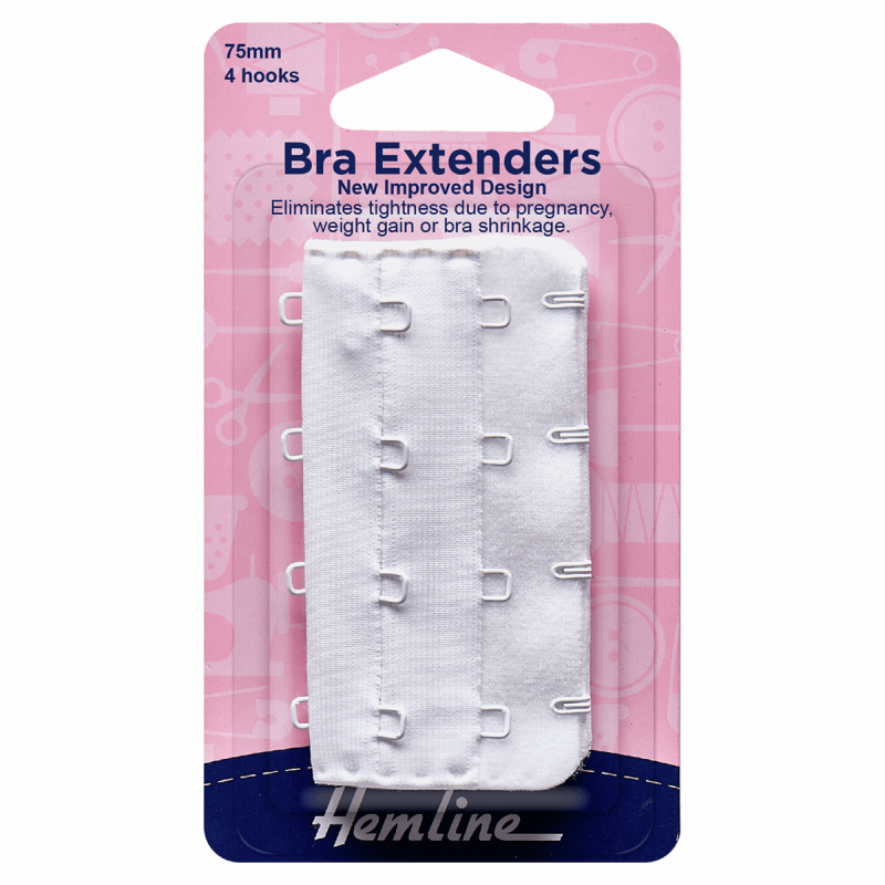 Bra Extenders White 4 hooks 75mm