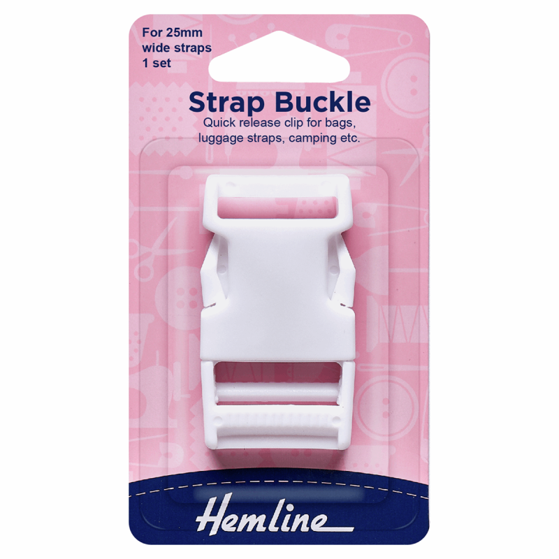 Strap Buckle : 25mm: White : 1 Piece