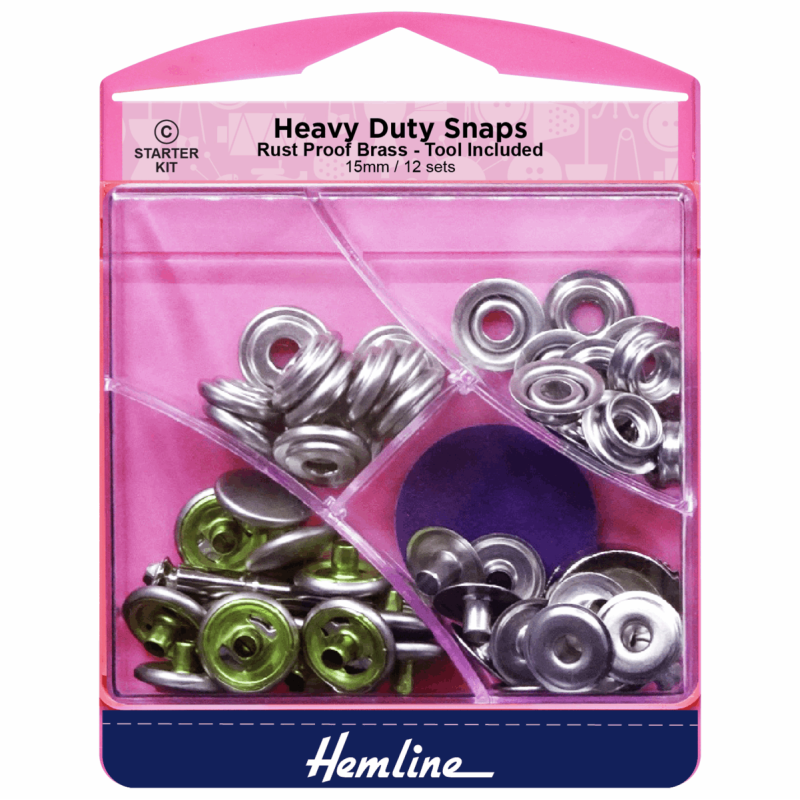 Heavy Duty Snaps: Nickel: 15mm