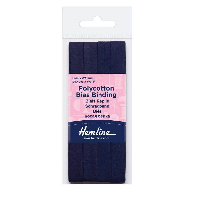 Polycotton Bias Binding: Navy