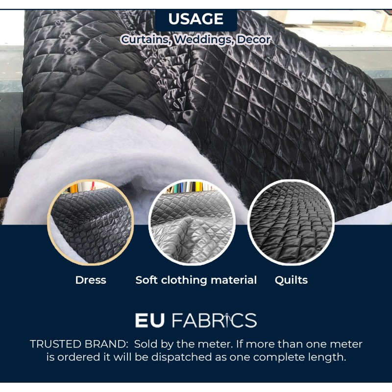 Quilted Fabric Satin White Info Graphics Usage