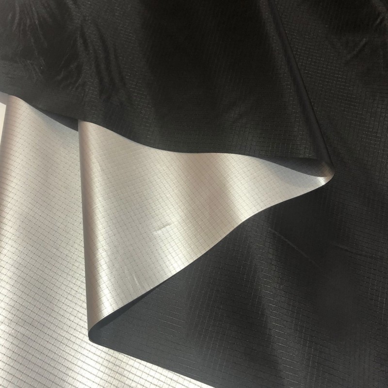 Reflective Fabric Ripstop Black|Silver 8