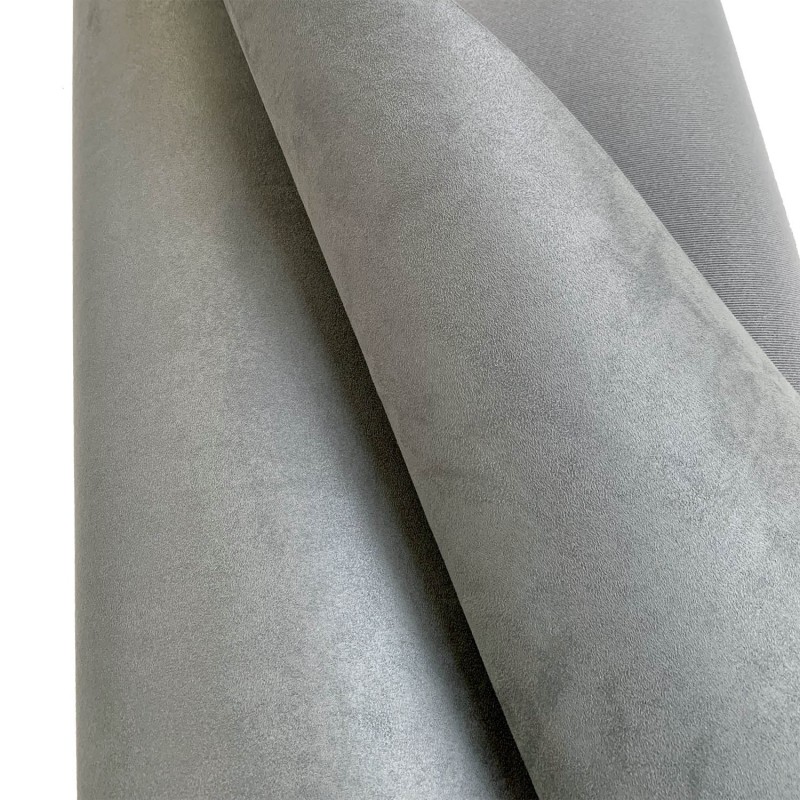 Grey Scrim Backed Faux Suede Fabric Grey 3