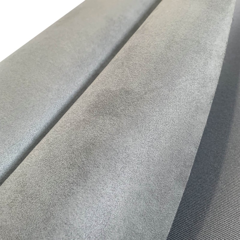 Grey Scrim Backed Faux Suede Fabric Grey 9