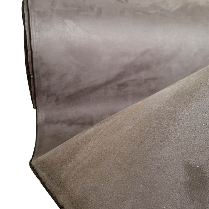 Grey Scrim Backed Faux Suede Fabric Charcoal 11