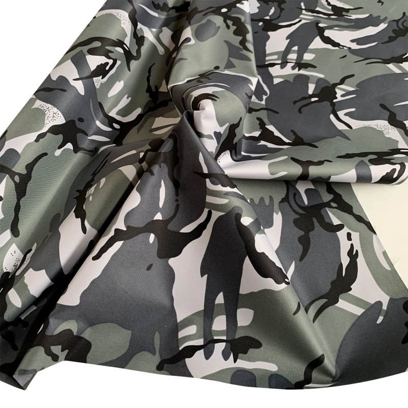 7oz WATERPROOF FABRIC PU Camouflage print Urban Grey 4