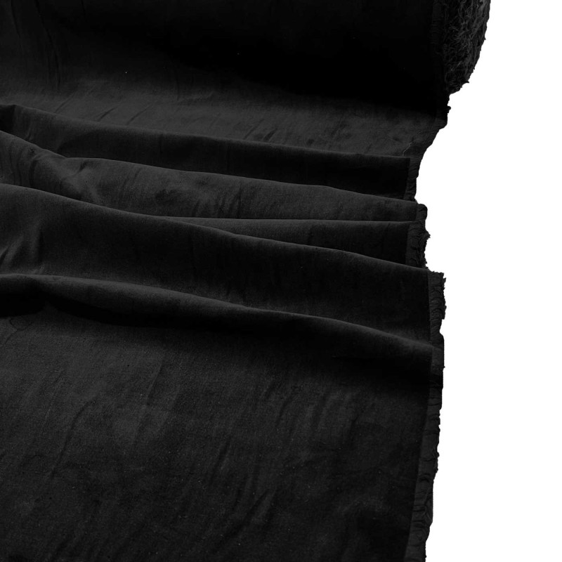 Cotton Look Velvet Fabric black 4