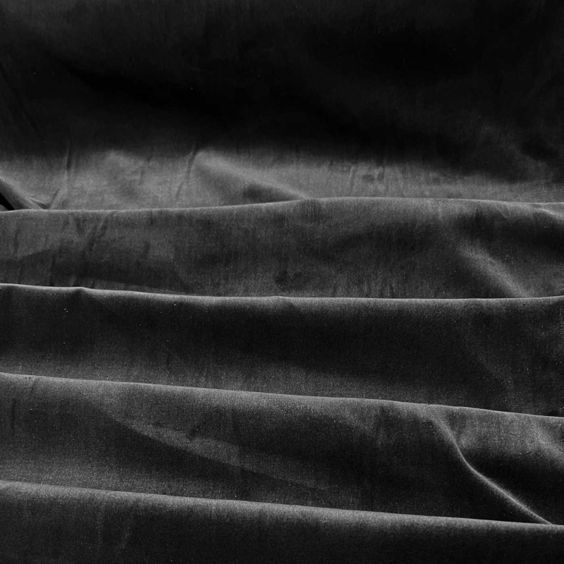 Cotton Look Velvet Fabric black 5