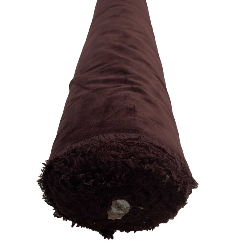 Cotton Look Velvet Fabric  Brown 2