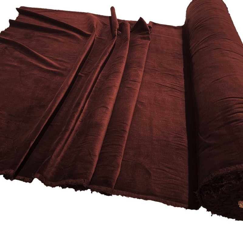 Cotton Look Velvet Fabric  Brown 3